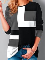 Fashion Printed Round Neck Long Sleeve T-Shirt