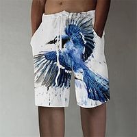 Men's Stylish Designer Straight Shorts 3D Print Elastic Waist Short Pants Sports Outdoor Daily Graphic Prints Bird Cotton Blend Comfort Breathable Mid Waist White M L XL XXL 3XL Lightinthebox - thumbnail