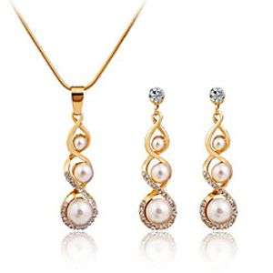 Women's Cubic Zirconia Bridal Jewelry Sets Geometrical Leaf Fashion Earrings Jewelry Gold For Gift Daily 1 set miniinthebox