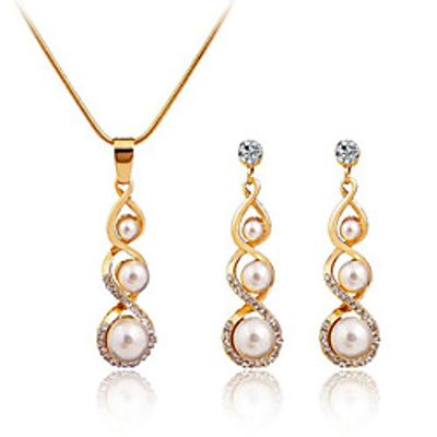 Women's Cubic Zirconia Bridal Jewelry Sets Geometrical Leaf Fashion Earrings Jewelry Gold For Gift Daily 1 set miniinthebox