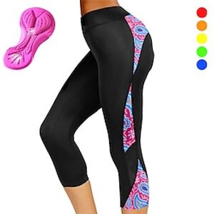 21Grams Women's Cycling 34 Tights Bike 34 Tights Mountain Bike MTB Road Bike Cycling Sports Graphic 3D Pad Breathable Quick Dry Moisture Wicking Violet Light Green Spandex Clothing Apparel Bike Wear Lightinthebox