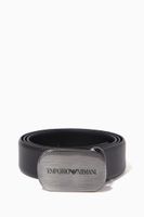 Logo Plaque Leather Belt Logo Plaque Leather Belt