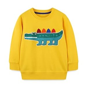 Kids Boys Sweatshirt Animal Daily Long Sleeve Fashion Cotton 2-8 Years Winter Yellow Lightinthebox