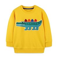 Kids Boys Sweatshirt Animal Daily Long Sleeve Fashion Cotton 2-8 Years Winter Yellow Lightinthebox - thumbnail