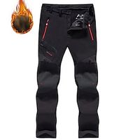 Men's Sherpa Cargo Pants Fleece Pants Softshell Pants Hiking Pants Pocket Plain Waterproof Comfort Outdoor Daily Going out Fashion Casual Black Army Green Lightinthebox - thumbnail