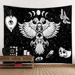 Tarot Divination Tapestry Art Deco Blanket Curtain Hanging Home Bedroom Living Room Decoration Bohemian Hippie Black Cat Skull miniinthebox