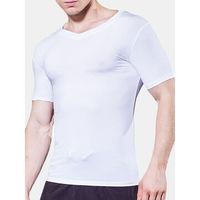 Mens Pro Quick-drying Skinny Fit V-Neck Tops Fitness Training Running Sport T-shirt