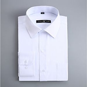 Men's Shirt Solid Colored Long Sleeve Work Slim Tops Business Basic Spread Collar White / Fall / Spring miniinthebox