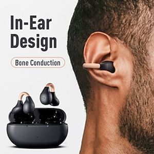 Wireless Ear Clip Bone Conduction Headphones fones Bluetooth 5.3 Ear Clip on Ear Earring sports earphones earbud hooks with Mic miniinthebox