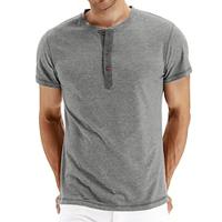 Men's T shirt Tee Henley Shirt Tee Short Sleeve Shirt Tee Top Plain Henley Street Vacation Short Sleeve Clothing Apparel Fashion Designer Basic Lightinthebox