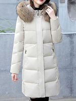 Fashion Casual Mid-length Solid Color Duck Down Simple Down Jacket - thumbnail