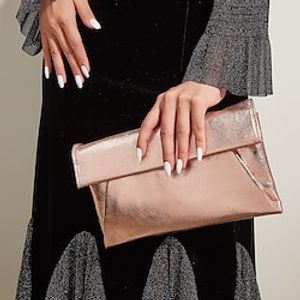 Women's Clutch Evening Bag PU Leather Metallic Party  Evening Daily Date Rose Gold Lightinthebox