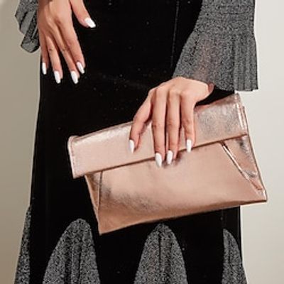Women's Clutch Evening Bag PU Leather Metallic Party  Evening Daily Date Rose Gold Lightinthebox