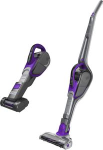 Black+Decker 18V 36W Li-Ion 2-In-1 Cordless Smart Tech Pet Stick Vacuum For Pet Hair, Purple/Grey - Svj520Bfsp-GB