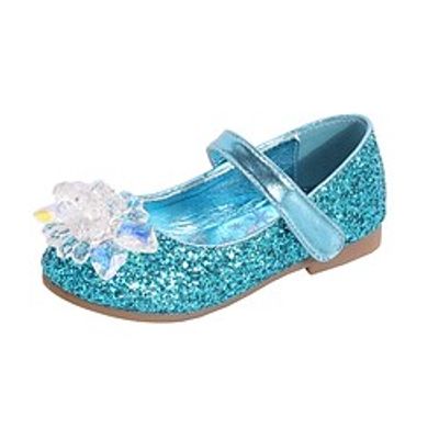 Girls' Flats Glitters Dress Shoes Flower Girl Shoes Glitter Little Kids(4-7ys) Toddler(2-4ys) Wedding Party Sequin Magic Tape Crystals  Rhinestones Silver Pink Blue Spring Fall Lightinthebox