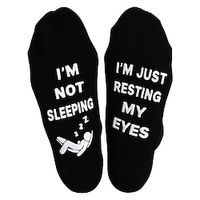 I'M JUST RESTING MY EYES, 1 Pair Novelty Funny Print Non-slip Cotton Comfy Socks, Funny Gifts For Grandpa Birthday Lightinthebox - thumbnail