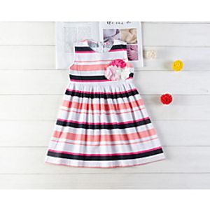 Kids Little Girls' Dress Striped Print Rainbow Knee-length Sleeveless Active Dresses Summer Regular Fit 2-6 Years miniinthebox