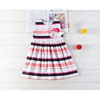 Kids Little Girls' Dress Striped Print Rainbow Knee-length Sleeveless Active Dresses Summer Regular Fit 2-6 Years miniinthebox - thumbnail