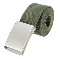 Men Casual Silvery Metal Buckle Military Canvas Waist Belt