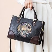 Women's Handbag PU Leather Daily Zipper Large Capacity Geometric Black miniinthebox