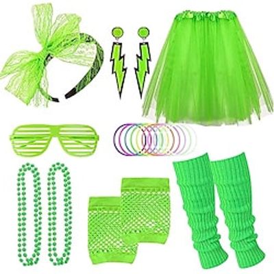 Retro Vintage 1980s Outfits Accesories Set Women's Cosplay Costume Halloween Party  Evening Prom Festival Skirts Lightinthebox