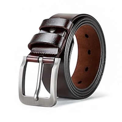 Men's Belt Calf Strap Men's belt Designer Belts Black Coffee Genuine Leather Dermis Solid  Plain Color Lightinthebox