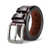 Men's Belt Calf Strap Men's belt Designer Belts Black Coffee Genuine Leather Dermis Solid  Plain Color Lightinthebox - thumbnail