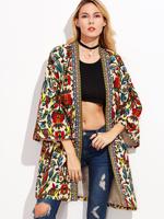 Tribal Printed Embroidered Jacket