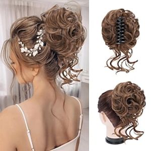 Messy Bun Clip in Bun Hair Extensions Claw Clip Hair Bun Wavy Curly Chignon Hair Bun for Women Bun Extensions Tousled Updo Bun Ponytail Extension Messy Bun Lightinthebox
