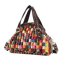 Women's Tote Diaper Bag Tote Cowhide Christmas Daily Zipper Snake Print Contrast Color Rainbow Lightinthebox