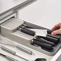 1pc Knife Holder Storage Box Kitchen Drawer Organizer Tray Knife Storage Box Knife Partition Storage Lightinthebox - thumbnail