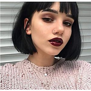 Short Purple Wigs for Women Straight Synthetic Wig with Bangs (Purple) miniinthebox