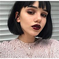 Short Purple Wigs for Women Straight Synthetic Wig with Bangs (Purple) miniinthebox - thumbnail