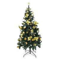 Silvia Decorated Christmas Tree, Green & Gold - 180 cms