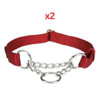 Trixie Premium Semi-Choke Collar For Dogs Red - S-M (Pack of 2)