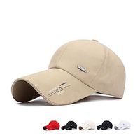 Men's Baseball Cap Trucker Hat Black White Polyester Travel Beach Outdoor Vacation Plain Adjustable Sunscreen Breathable Fashion miniinthebox - thumbnail
