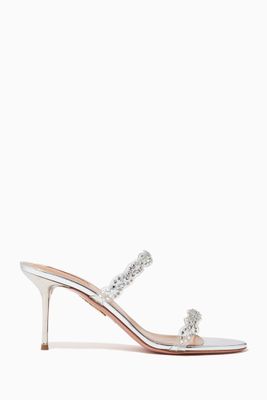 Heaven 75 Mule Sandals in Crystal Plexi Heaven 75 Mule Sandals in Crystal Plexi