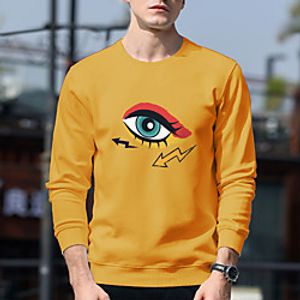 Unisex Pullover Eye Print Casual Casual Hoodies Sweatshirts  Blue Yellow Khaki Lightinthebox