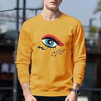 Unisex Pullover Eye Print Casual Casual Hoodies Sweatshirts  Blue Yellow Khaki Lightinthebox - thumbnail