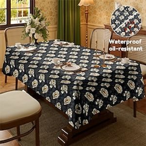 Floral Pattern Rectangular Tablecloth Water Resistance Antiwrinkle Spillproof Soft for Dining Room, Buffet Banquet Parties and Holiday Dinners Lightinthebox