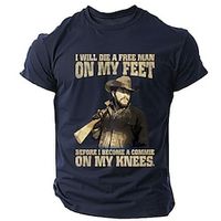 I Will Ole a Free Man on My Feet Cowboy Black Army Green Dark Blue T shirt Tee Men's Graphic Cotton Blend Shirt Sports Classic Shirt Short Sleeve Comfortable Tee Street Holiday Summer Fashion Designer Lightinthebox I Will Ole a Free Man on My Feet Cowboy Black Army Green Dark Blue T shirt Tee Men's Graphic Cotton Blend Shirt Sports Classic Shirt Short Sleeve Comfortable Tee Street Holiday Summer Fashion Designer Lightinthebox