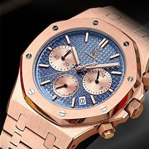 POEDAGAR Men Quartz Watch Outdoor Sports Fashion Casual Luminous Calendar Chronograph Waterproof Steel Watch miniinthebox