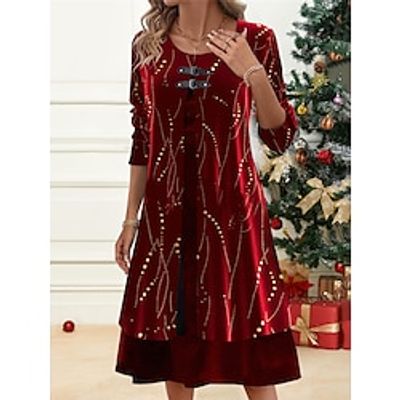 Women's Christmas Party Dress Black Velvet Dress Cocktail Dress Midi Dress Black Burgundy Royal Blue Long Sleeve Pure Color Patchwork Spring Fall Winter miniinthebox