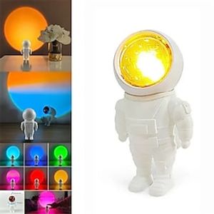 Astronaut Projector Lights 360 Rotation USB Selfie Dimming Rainbow Wall Decoration LED Projector Charging Light Atmosphere Lamp Sunset Lamps miniinthebox