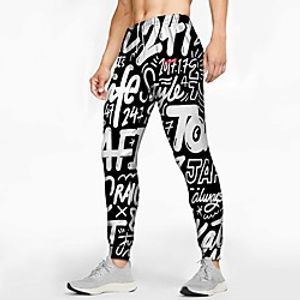 21Grams Men's Sweatpants Joggers Jogger Pants Athletic Bottoms Drawstring Winter Fitness Gym Workout Running Training Exercise Breathable Soft Sweat wicking Sport Graffiti Black  Micro-elastic Lightinthebox