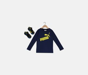 Kids Boys 2 Pieces T-shirt & 1 Pair Sock Set  Navy/Chacoal