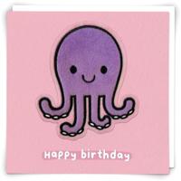 Redback Cards Violet Octopus Happy Birthday Greeting Card (16 X 16 Cm) - thumbnail