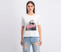 Womens Graphic Print Top  White - thumbnail