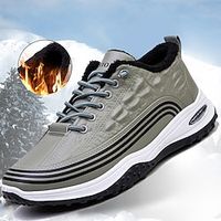 Men's Boots Winter Boots Walking Casual Daily PU Comfortable Booties / Ankle Boots Loafer Grey velvet Black plush Green velvet Spring Fall miniinthebox - thumbnail
