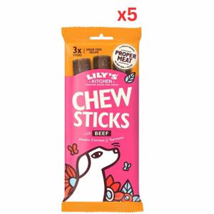 Lily's Kitchen Dog Chew Sticks With Beef Dog Treats 120G Pack Of 5